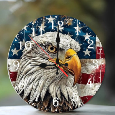 10-Inch Wooden Wall Clock, Silent Movement, Battery Operated (AA Batteries Not Included), Artistic  Decor, Perfect for Home Accents