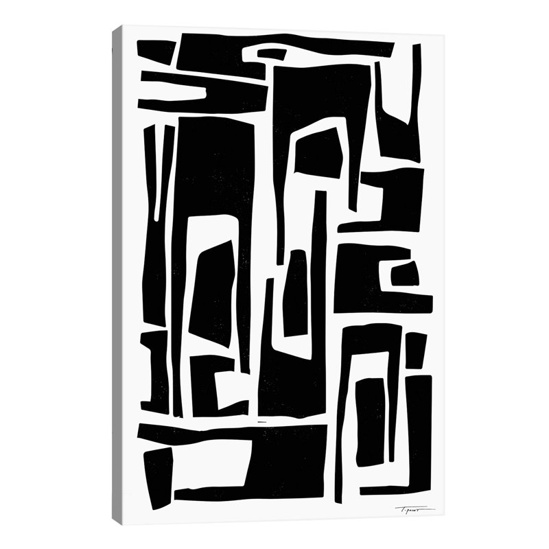 Elongated Modern And Abstract Shapes - Wrapped Canvas Print, 152.5 cm H x 101.5 cm W