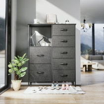 Miscool Black Finish 7 Drawer Chest of Drawers Storage Cabinet for