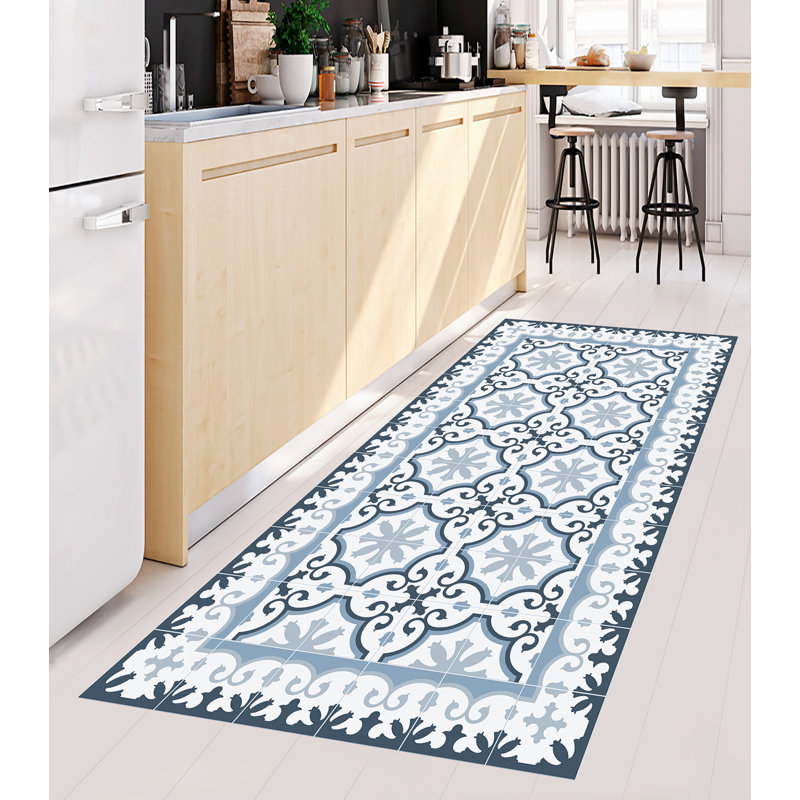 Elsien Vinyl Machine Printed Area Rug, Rectangle 2'7.5" x 4'11.1"