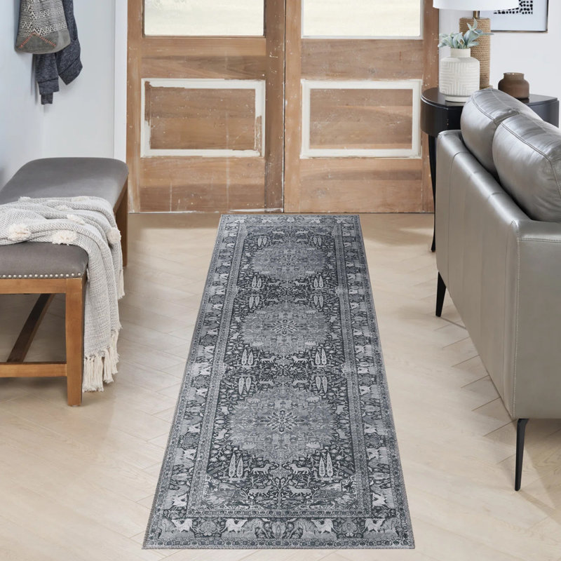 Tapis de couloir d'intérieur 100% polyester Dragomira, Tapis de couloir 2 pi 6 po x 7 pi 6 po