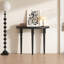 Console demi-cercle en bois massif noir-1569040262