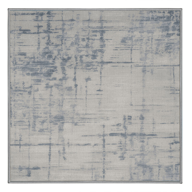 Tapis abstrait gris lavable à la machine