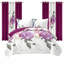 Ensemble de couvre-lit et rideau en microfibre 9 pièces 9 pièces avec 2 taies décoratives et 6 œillets filtrant la lumière-131384914