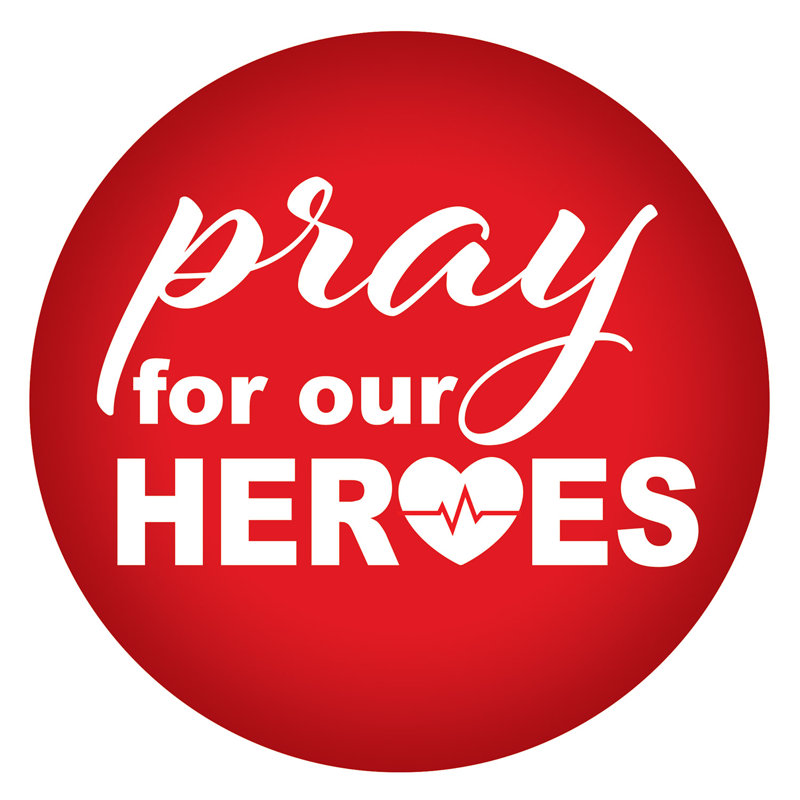 Pray For Our Heroes Button, Red