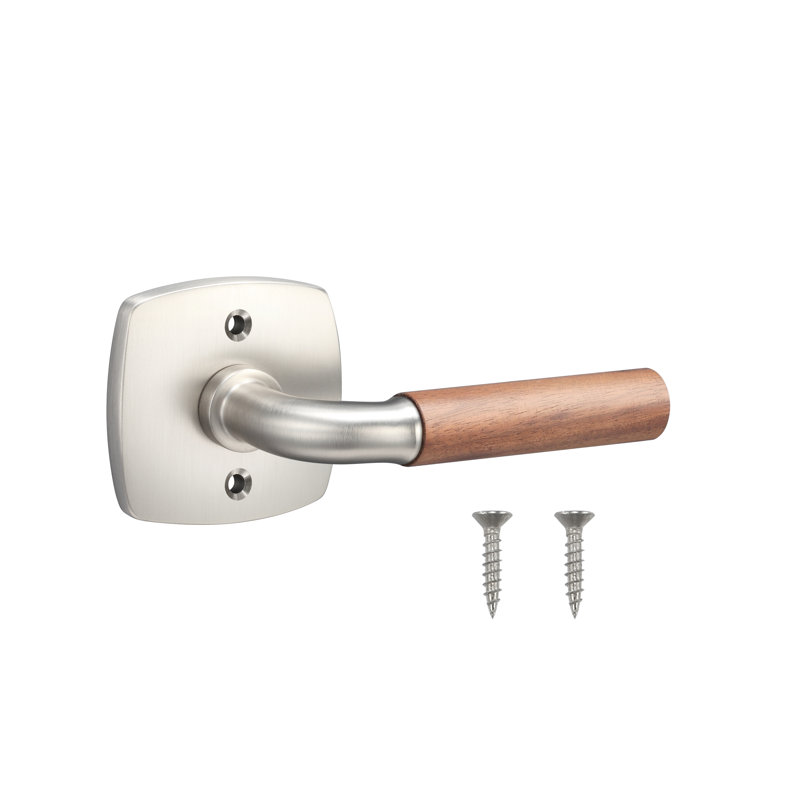 Forma Dummy Rosette In Polished Chrome, Walnut Grip, Satin Nickel/Walnut