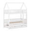 Lit superposé simple au dessus d'un lit simple avec lit gigogne et tiroirs de rangement, lit superposé avec toit Playhouse, cadre de lit de maison en bois