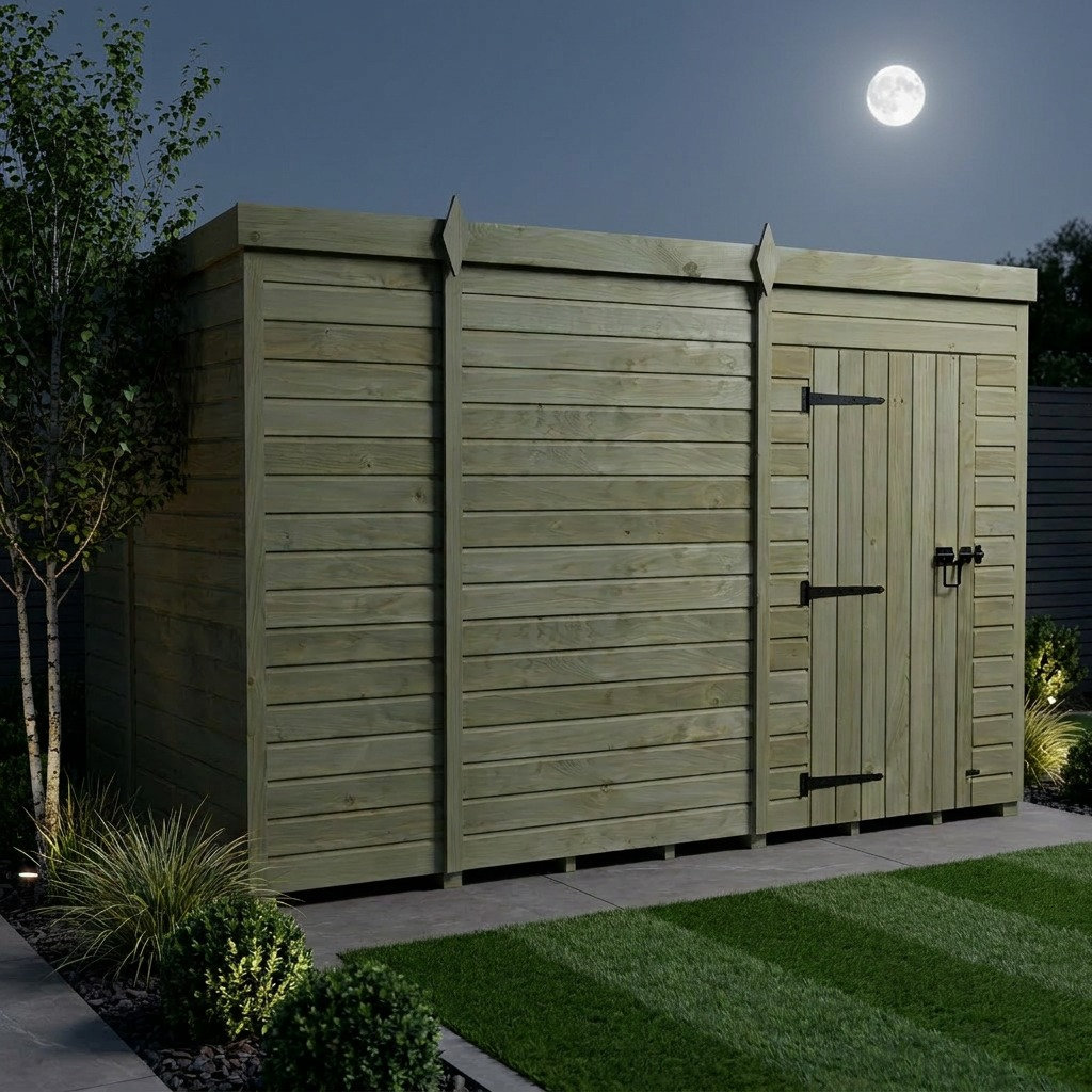 Total Sheds 9ft x 6ft Pent Garden Shed - Single Door - No Windows - Pressure Treated Timber - UK Manufactured