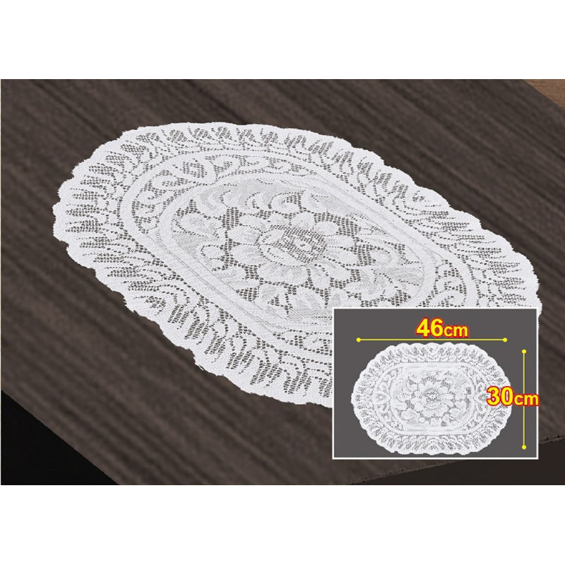 (12 x 18 po) napperon en dentelle - blanc