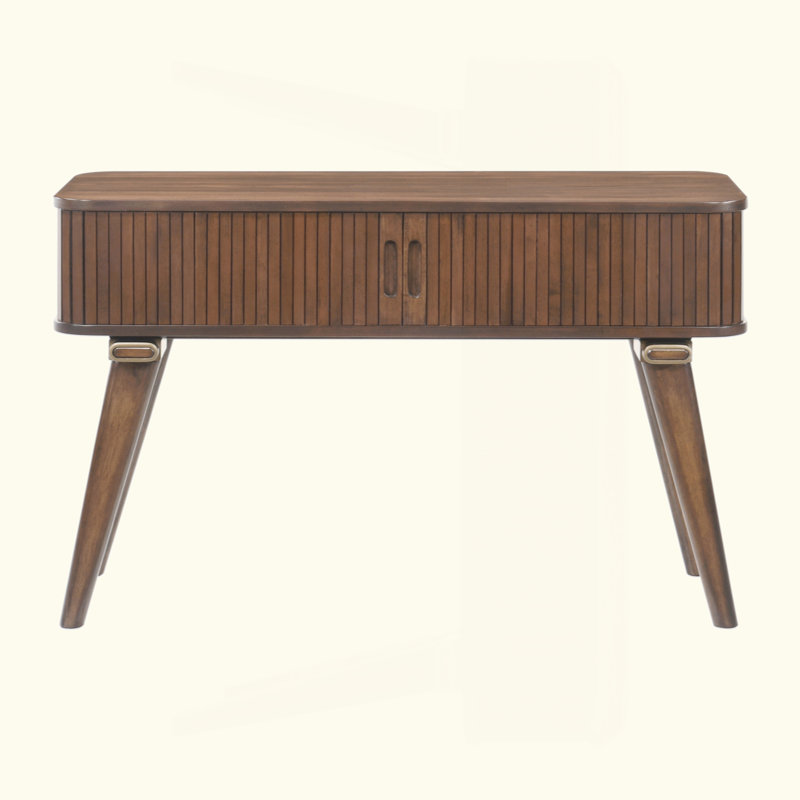 Storage Sofa Table Walnut Finish