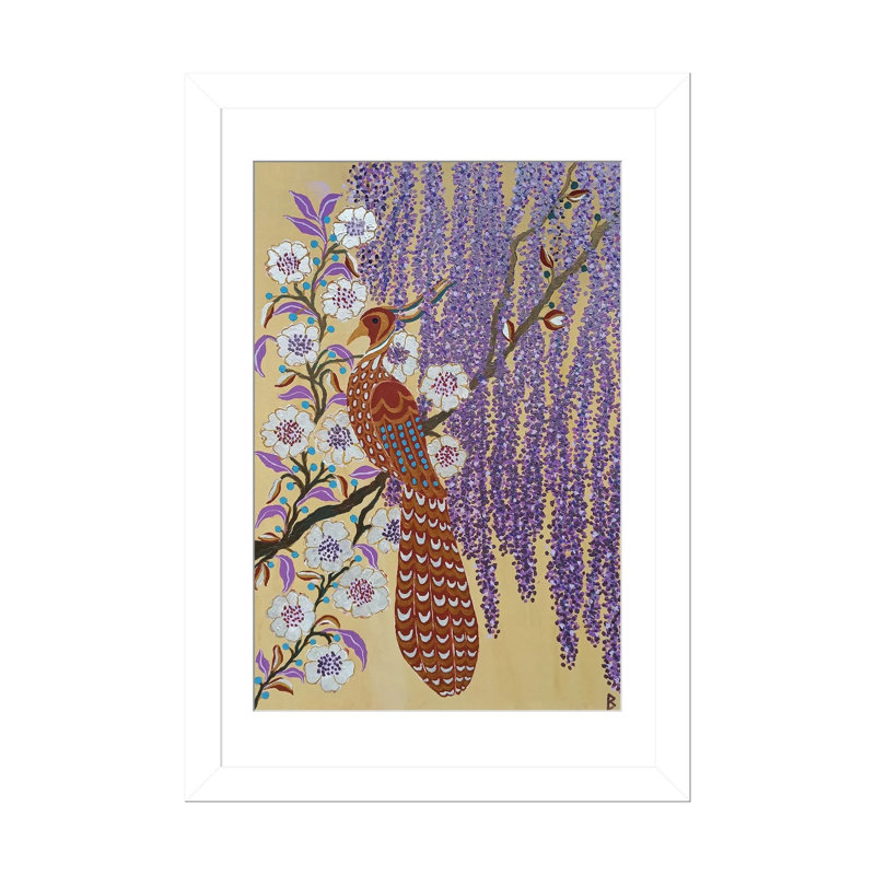 «Majstic Bird», reproduction d'art sur papier encadré, 32" x 24", Framed Paper, White
