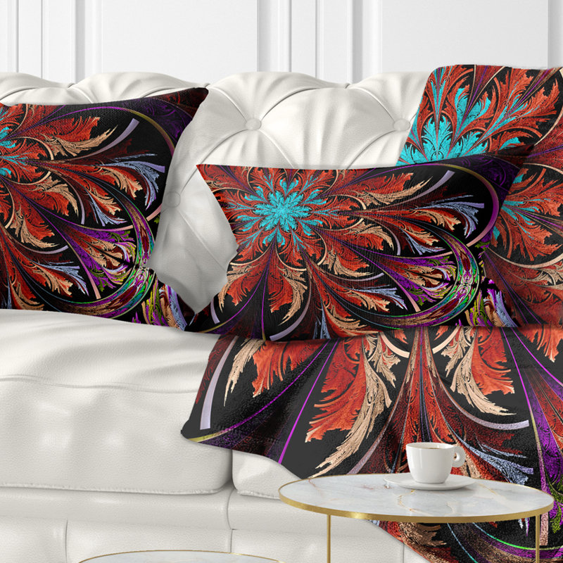 Coussin lombaire à fleur fractale floral