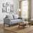 Roma Loveseat in Soft Grey Fabric with Wood Legs, 64"-123017695