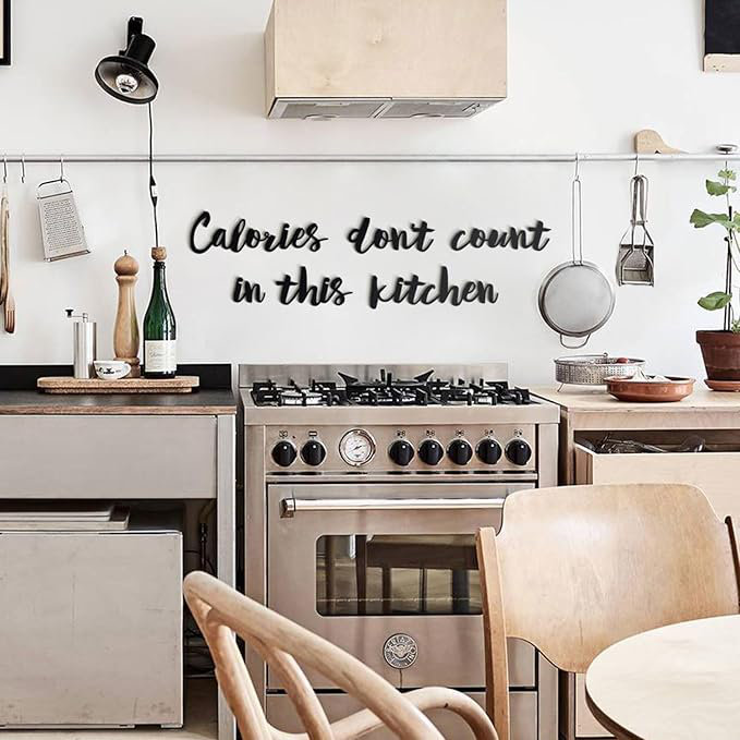 Calories Don't Count In This Kitchen Metal Wall Art - Home Office and Living Room Decoration