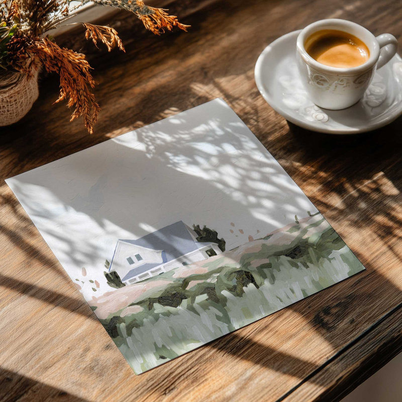 Geometry Print in a Polished Frame, Raw Maple Framed, 13.5" H x 13.5" W, Quiet Home Escape I