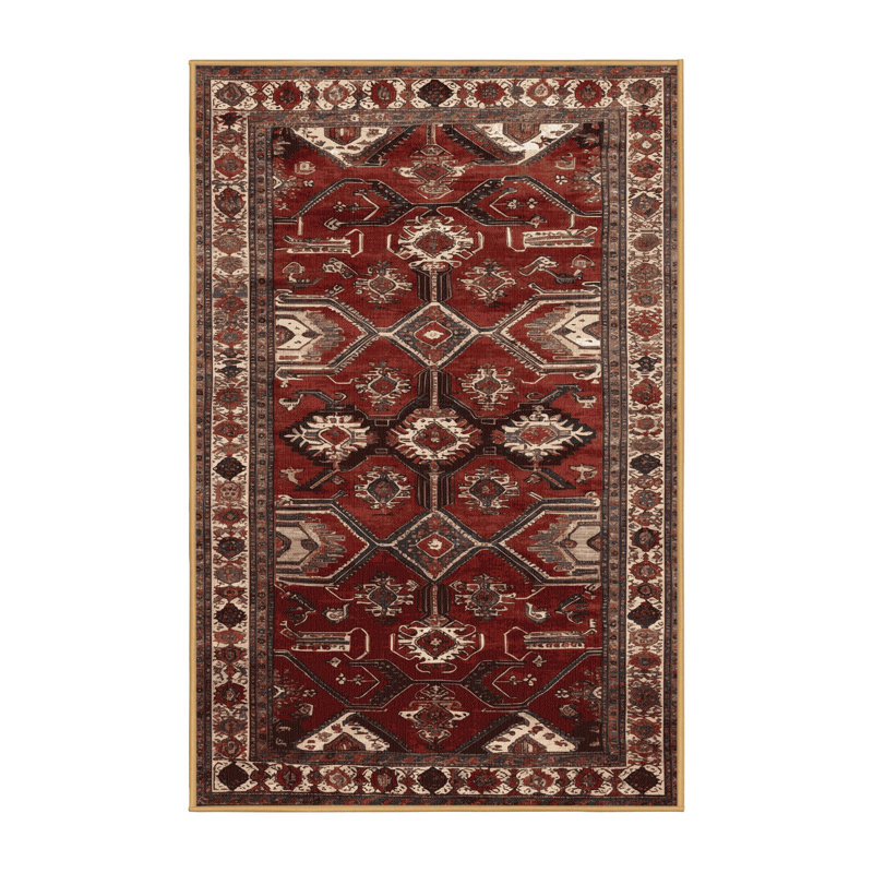 Tapis brun lavable à la machine, Rectangle 7 pi x 9 pi