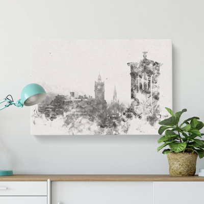 View of Edinburgh Skyline Watercolour - Wrapped Canvas