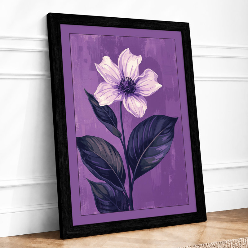 Pale Bloom Botanical - Framed Print, A2 - 59.4 x 42.0 cm, Black