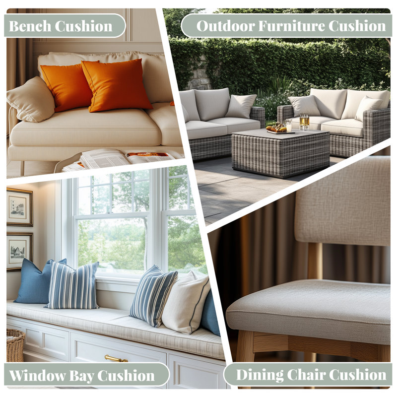 1''-4'' H Customizable Premium 70D High-Resilience Foam for Seat Cushion, L 50 po x P 28 po, 4"