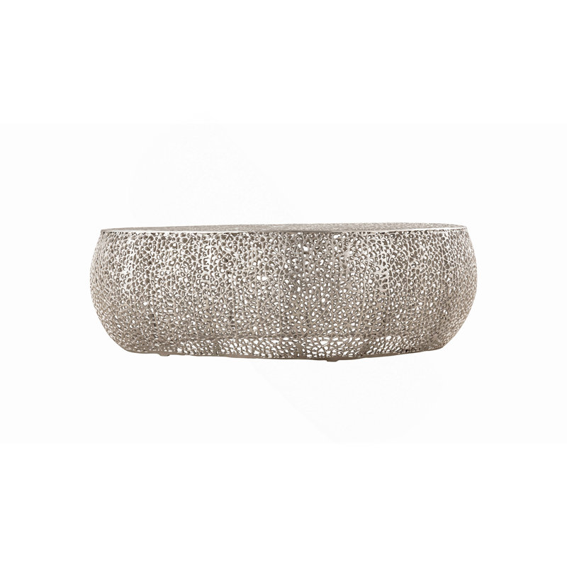 Table basse ovale argent