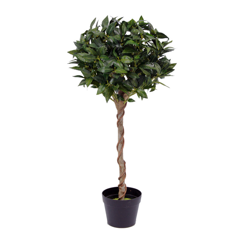 Faux Bay Topiary in Pot, 90cm H x 30cm W x 30cm D