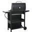 Barbecue au propane en acier inoxydable avec 4 brûleurs, avec deux tablettes, des roues et un couvercle pour brûleur de patio en acier