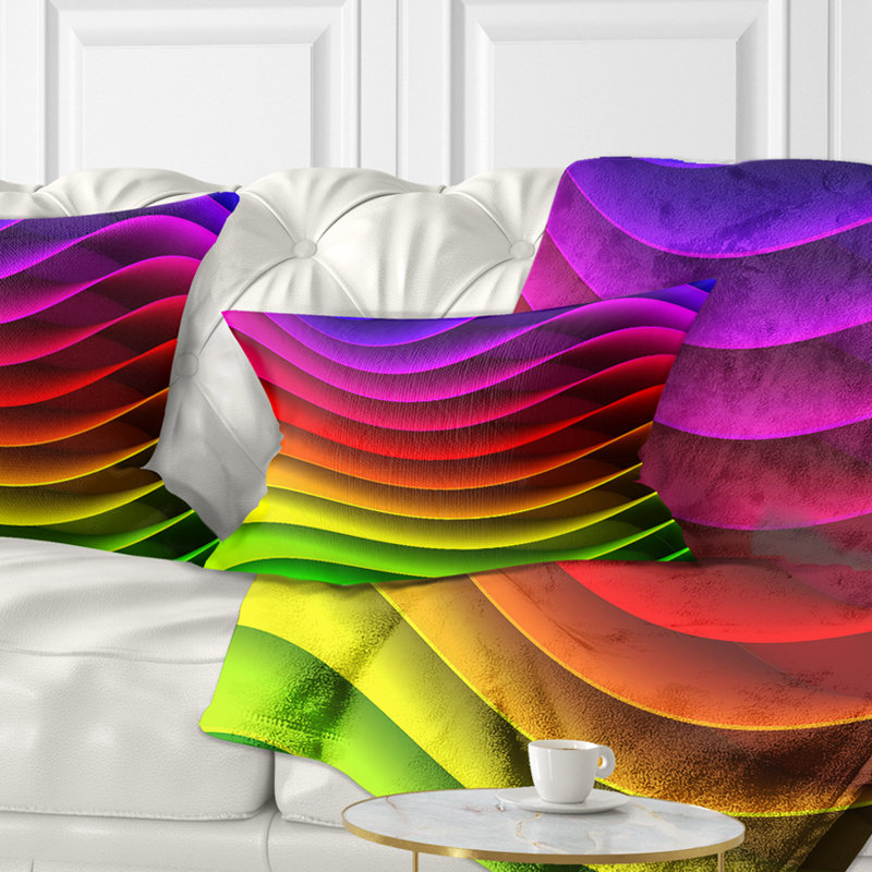 Motif de vagues arc-en-ciel - imprimé abstrait, Rectangulaire, 12 po x 20 po