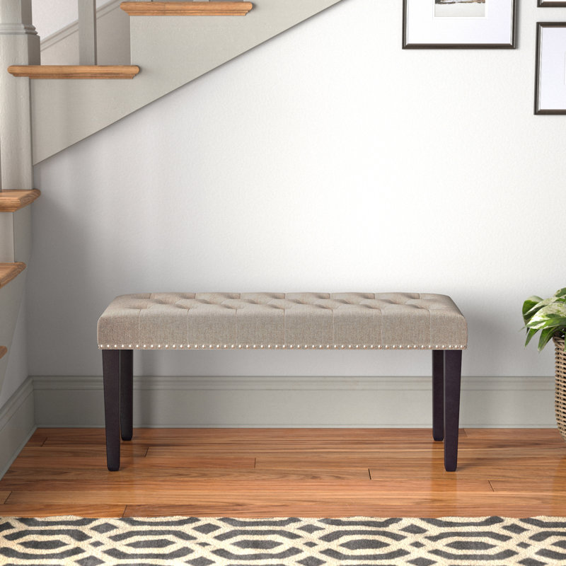 Iolanthe Polyester Upholstered Bench Entryway Bench, Beige