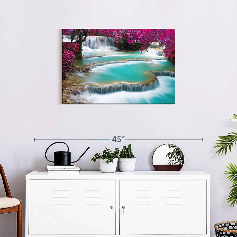 Cascades à niveaux Kerrick Kuang Si, H 20 po x l 30 po