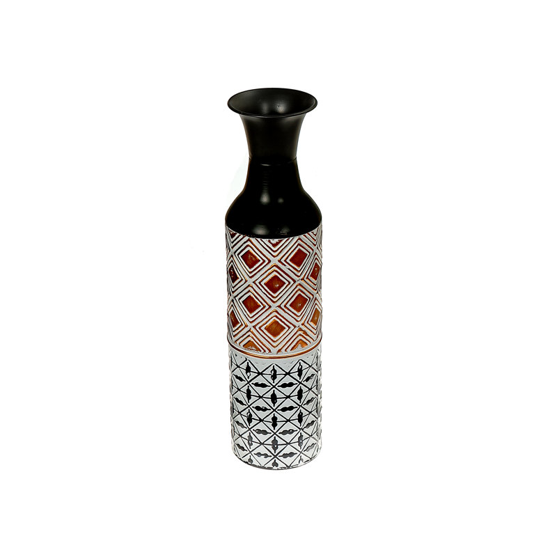 Vase en métal (18 po) (charme de minuit), H 18 po x l 4,25 po x P 4,25 po