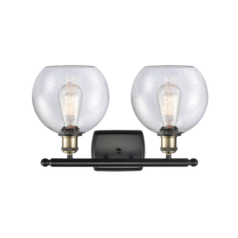 Éclairage pour salle de bain 2 lumières Cindi, Incandescente, Laiton antique noir