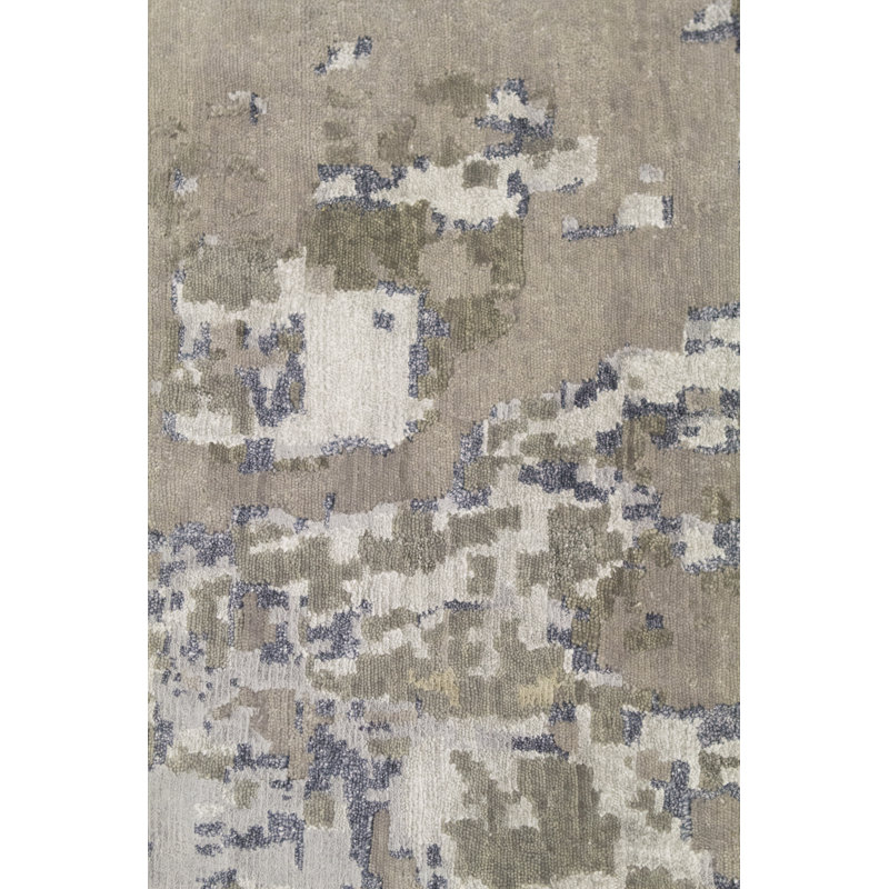 Hand-Knotted High-Quality Gray and Blue Area Rug