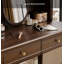 Vintage American Solid Wood Vanity Table With Storage Shelves And Matching Stool For Bedroom