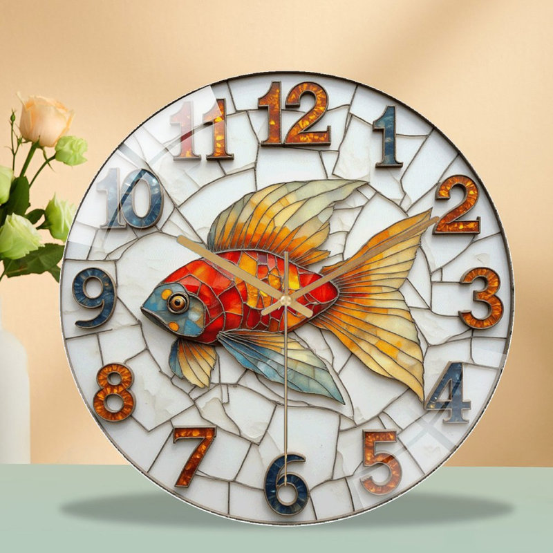 Horloge murale Goldfish - horloge murale moderne 12 po