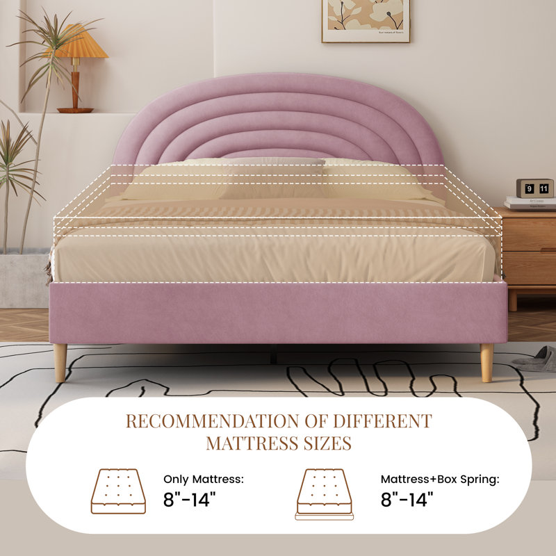 Halis Upholstered Scalloped Bed