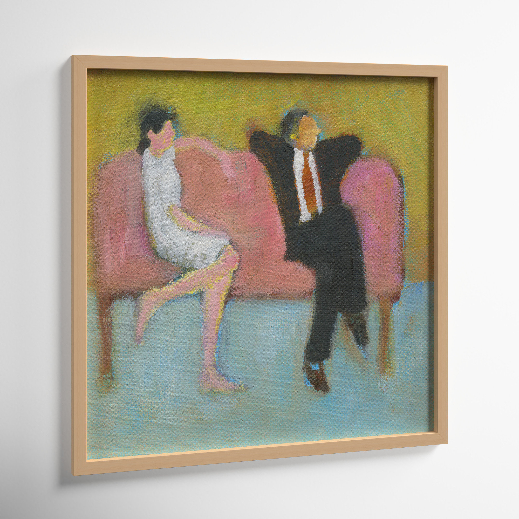 The Pink Couch by Simon Schneiderman, Brown, 16" H x 16" W x 1.25" D