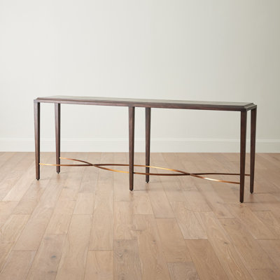Twisted Rail Console-Okume/Brass