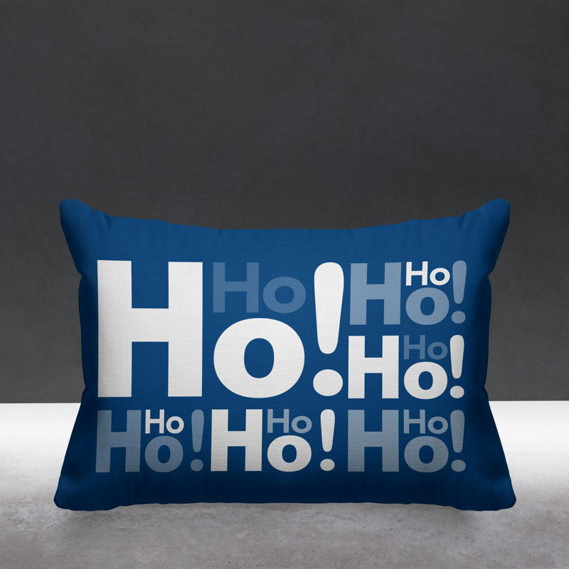 Coussin intérieur / extérieur Hohoho Christmas, Céruléen