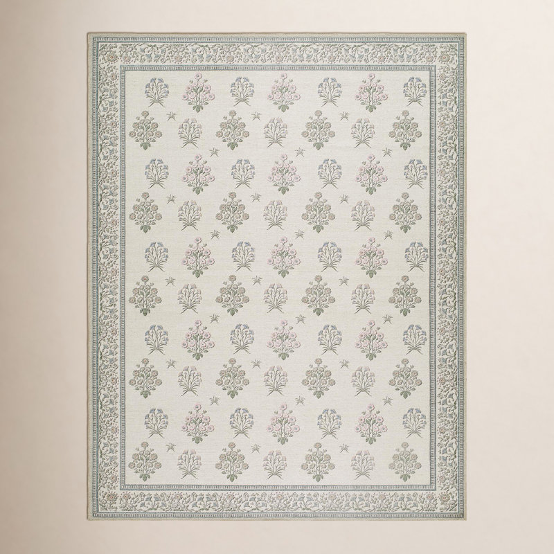 Myla Machine Washable Floral Area Rug, Rectangle 7'10" x 10'2"