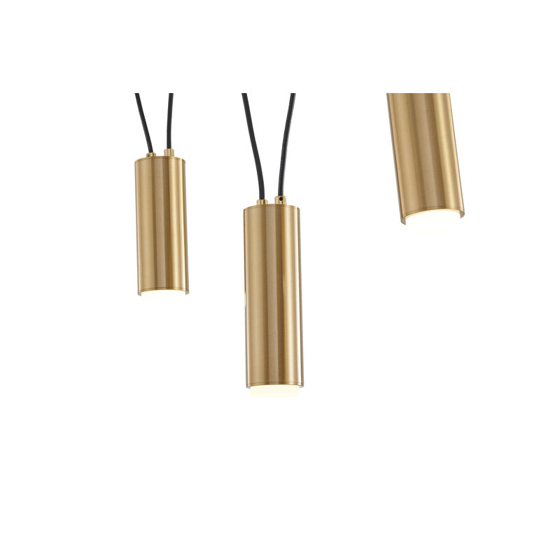3-Light Brass Chandelier With White Acrylic Diffusers