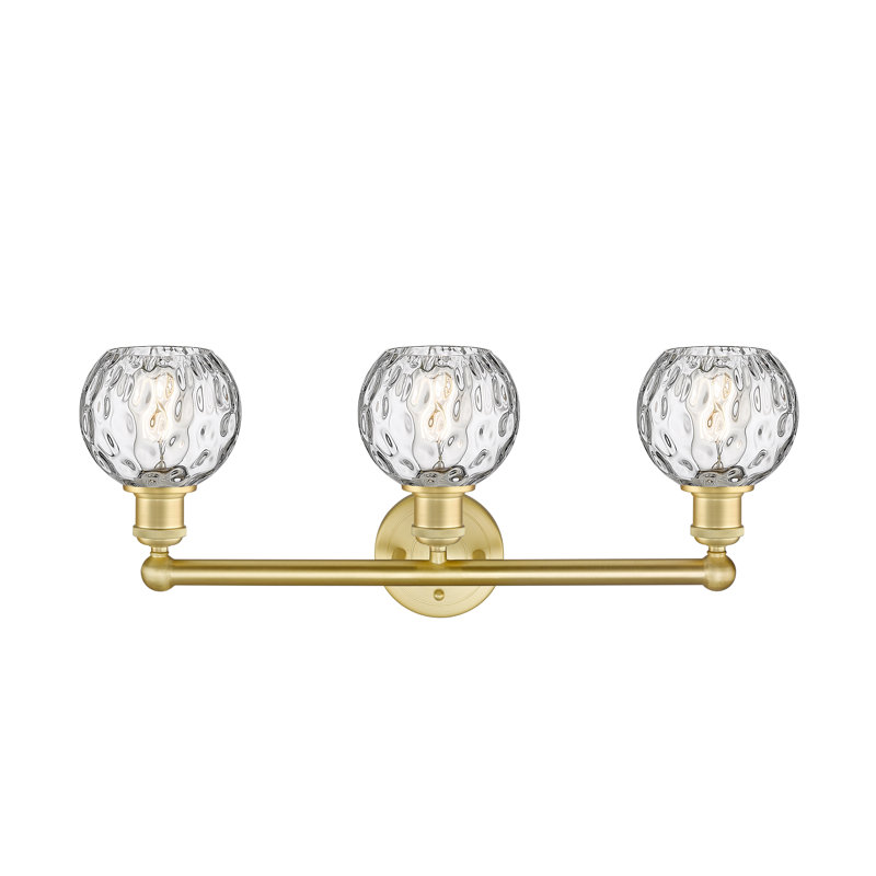 Éclairage pour meuble-lavabo 3 lumières 24 pouces Cambria Water Glass, Or satiné