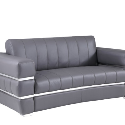 Causeuse en cuir italien Global United. Rembourrage en mousse haute densité à 3 couches