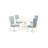 5 Piece Dining Table Set Includes an Oval Kitchen Table with Butterfly Leaf and 4 Baby Blue Linen Fabric Parson Dining Chairs, Linen White-272276622