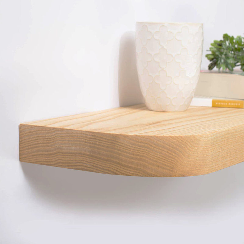 Carters Solid Wood Floating Shelf, Light Ash
