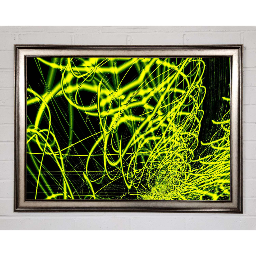 Gerahmtes Wandbild Lime Green Maze