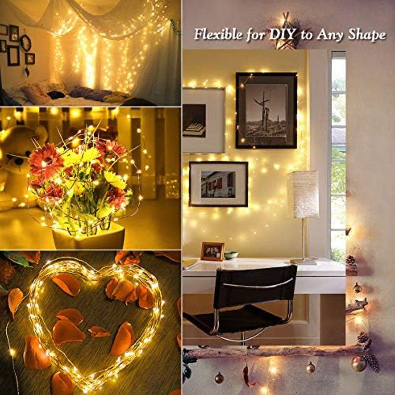 2 Pack Solar String Lights, Total 132FT 400 LED Outdoor Solar Fairy Lights, 8 Modes Solar Twinkle Lights, Waterproof Mini LED Solar String Lights For Christmas Garden Party Decor, Warm White