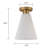 1-Light Pleated White Glass Cone Flush Mount