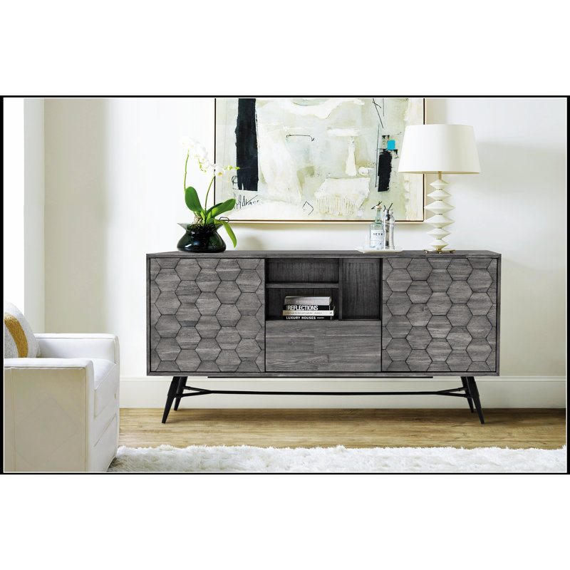Makena Sideboard Buffet In Acacia Wood With Spacious Storage And Elegant Design For Modern Dining Rooms