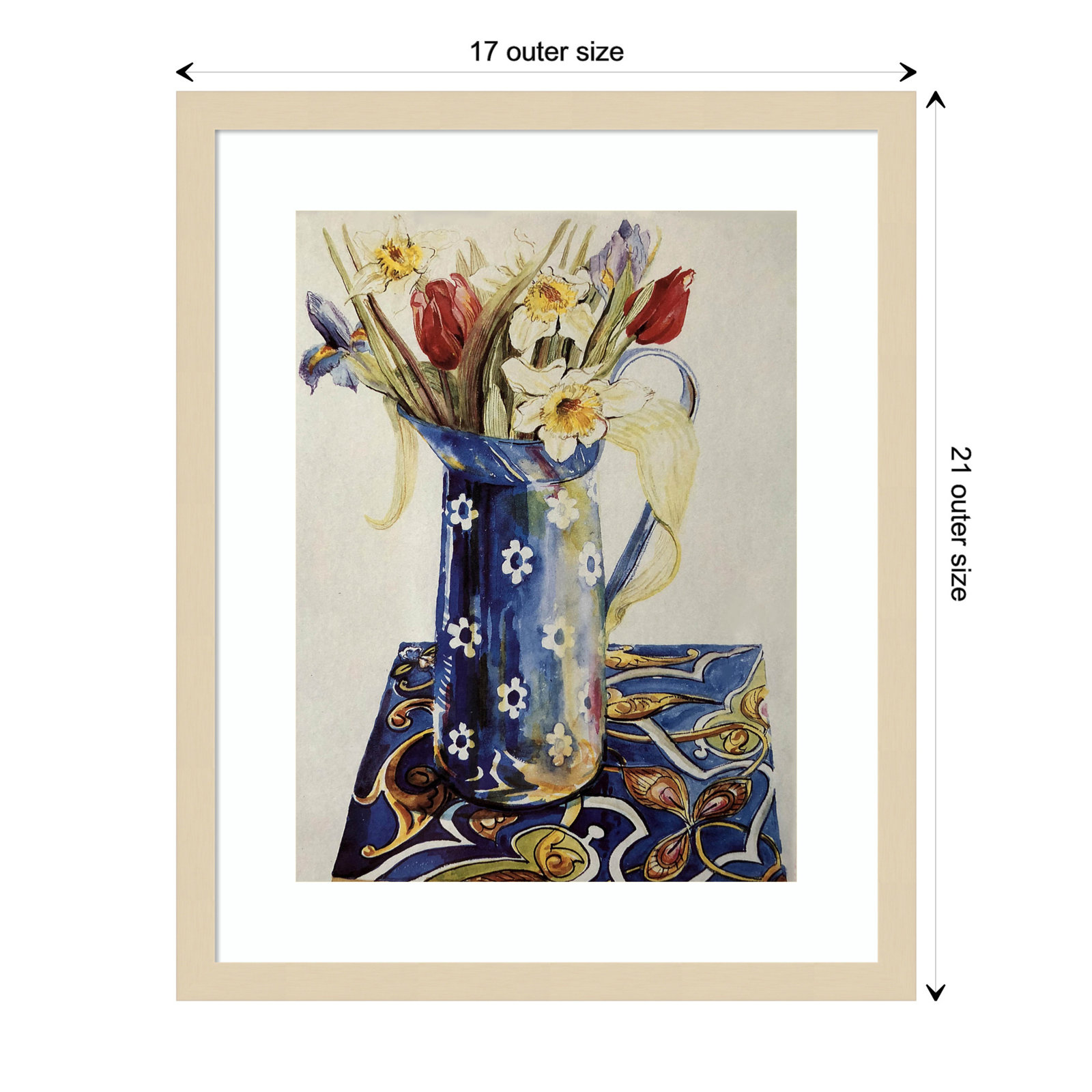 Tulips Print by Joan Thewsey, Brown, 21" H x 17" W