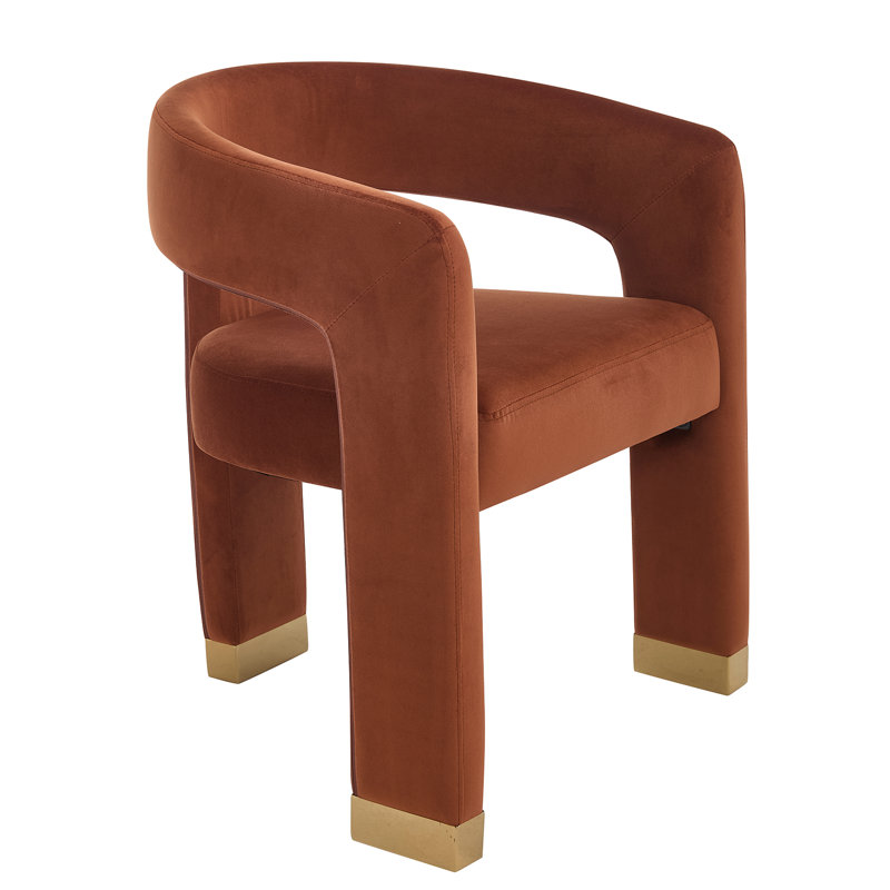 Modern Dining Chair Barrel Dining Chair Upholstered Dining Room Chair With Arm Comfy Accent Side Chair For Dining Room/Living Room